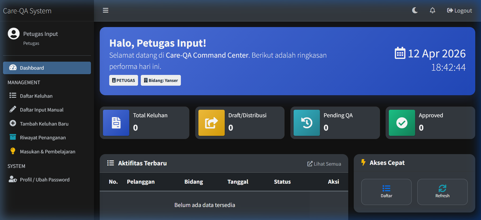Sidebar Petugas